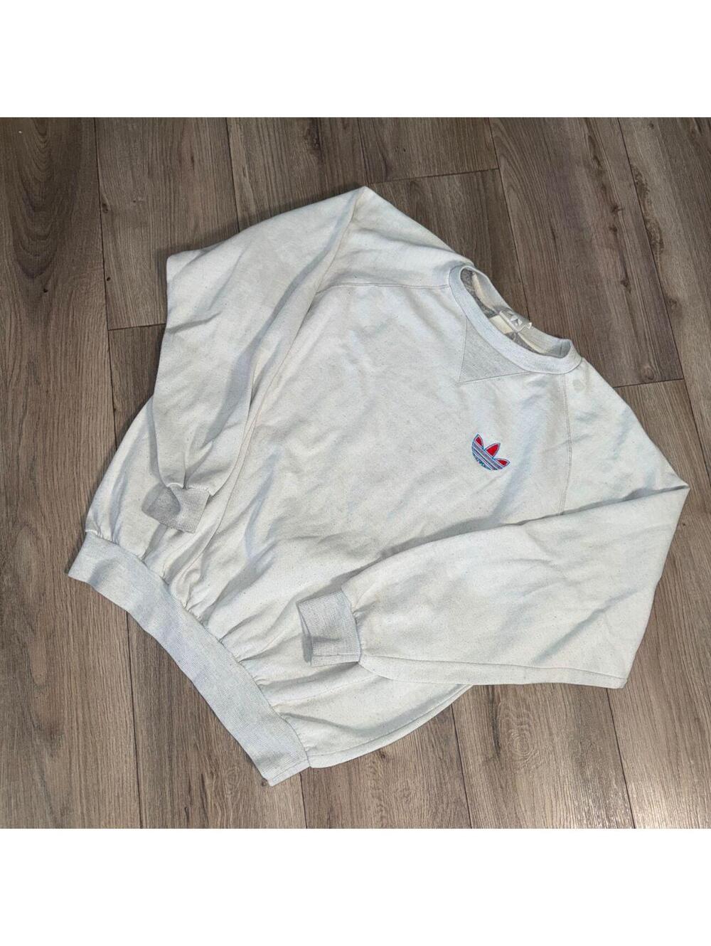 80s Adidas Embroidered Trefoil Crewneck